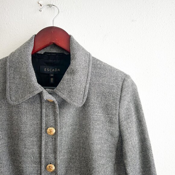 ESCADA Virgin Wool Herringbone Quiet Luxury Powersuit Blazer and Trousers SZ 34 - Picture 7 of 14